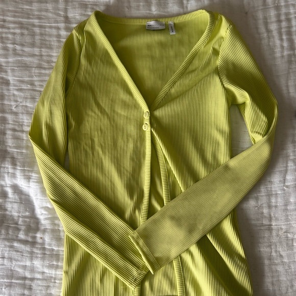 ASOS Yellow Ribbed Button Down Shirt - Picture 3 of 4